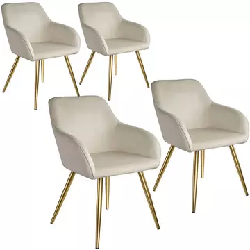 4 Chaises MARILYN Effet Velours Style Scandinave