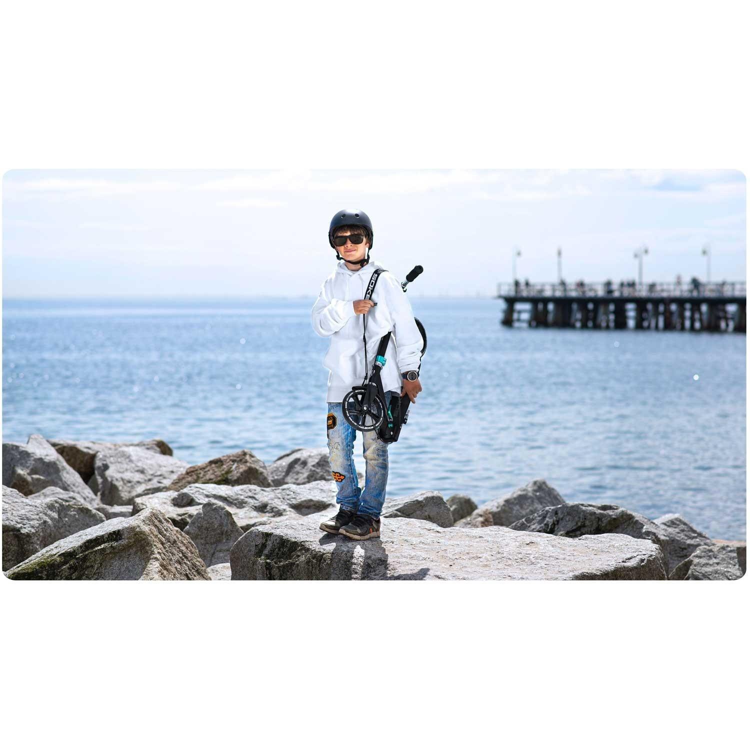 B2X  Soke City Elektroroller Schwarz/Türkis 