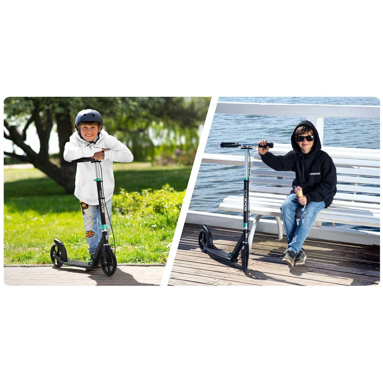 B2X  Soke City Elektroroller Schwarz/Türkis 