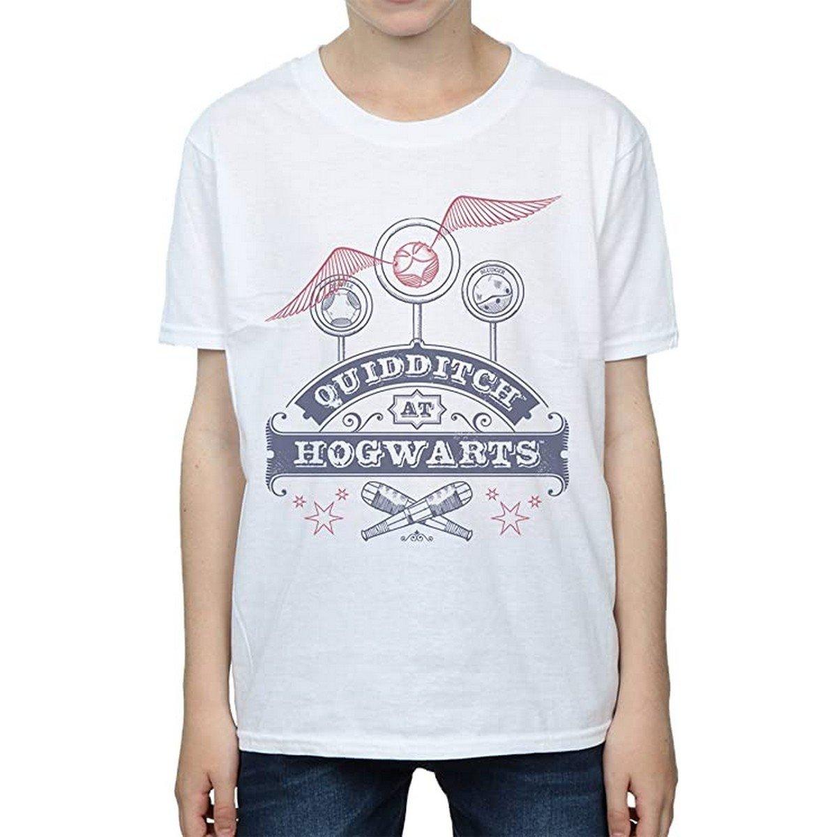 Image of Quidditch At Hogwarts Tshirt Jungen Weiss 152-158
