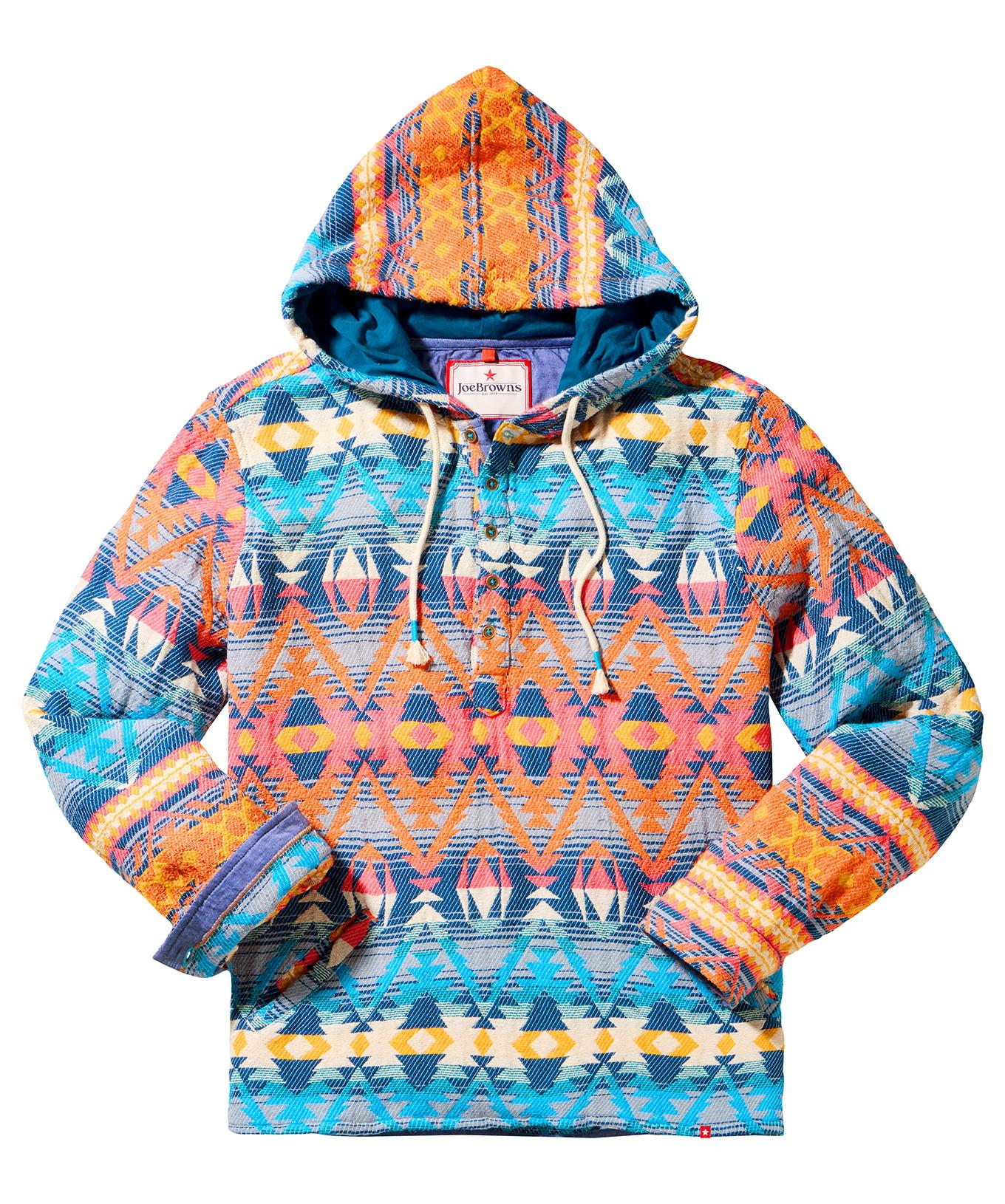 Joe Browns Felpa con Cappuccio Azteca Vivace con Abbottonatura  