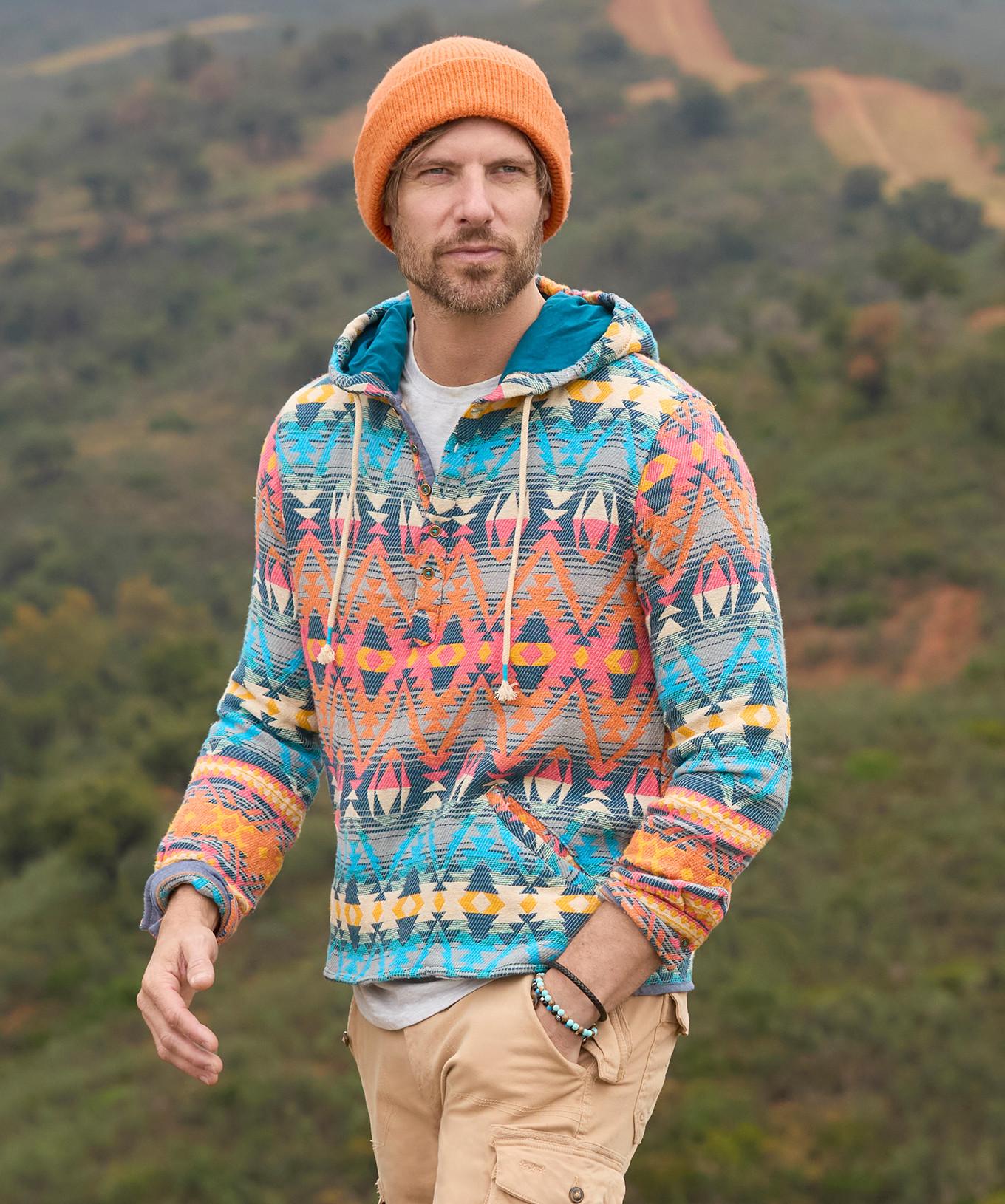 Joe Browns Felpa con Cappuccio Azteca Vivace con Abbottonatura  