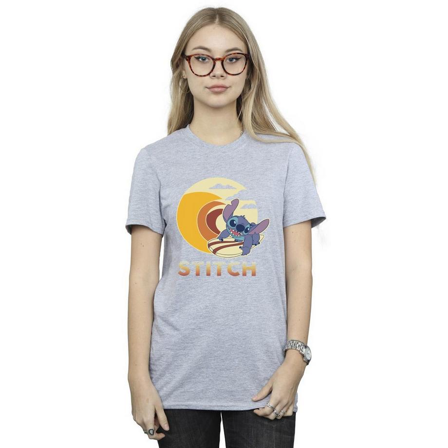 Disney Stitch Surfing T-Shirt Imprimé Graphique  