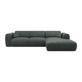 Vente-unique Großes Ecksofa - Ecke rechts - Strukturstoff - Graugrün - POGNIA  