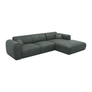 Vente-unique Großes Ecksofa - Ecke rechts - Strukturstoff - Graugrün - POGNIA  