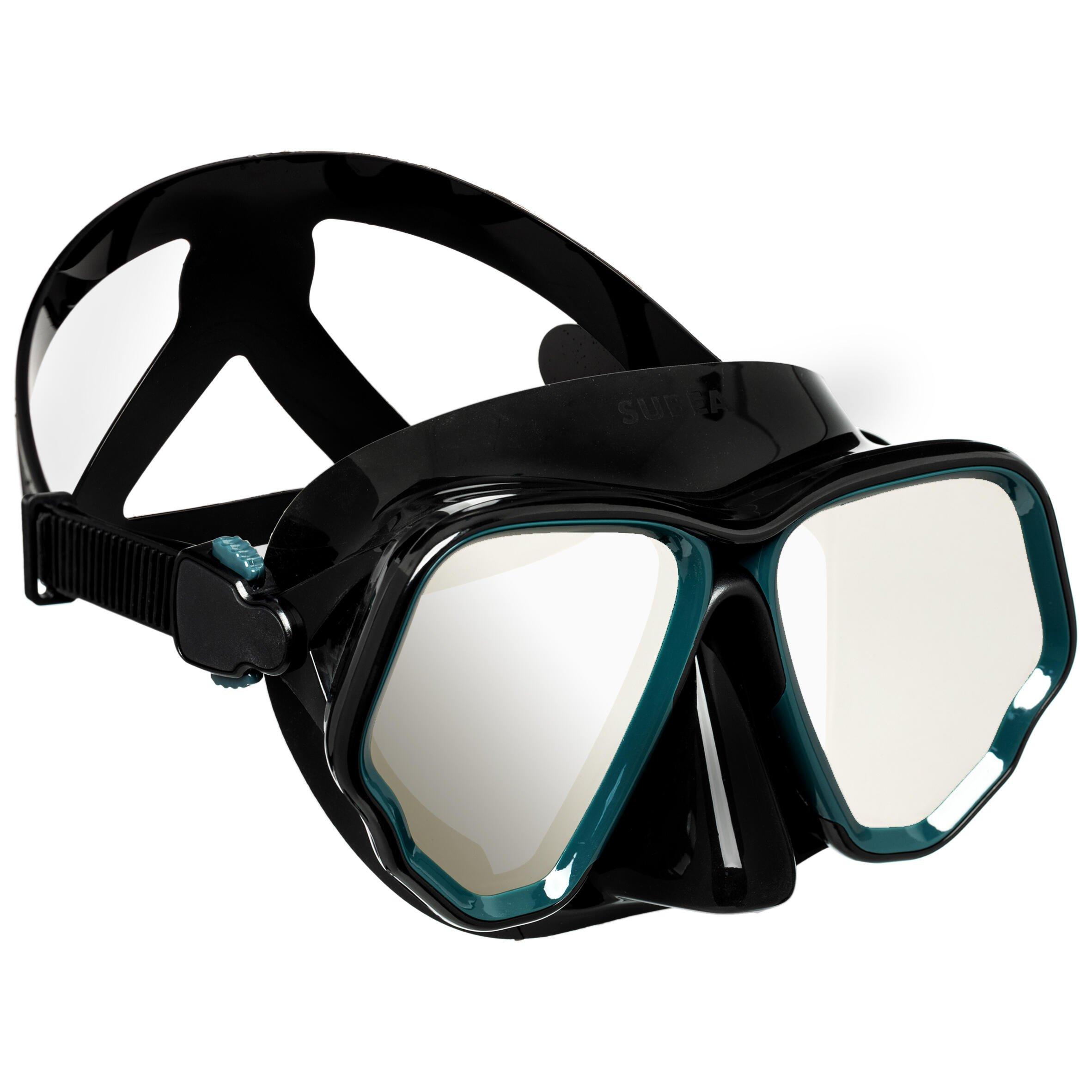 SUBEA Masque plongée - 500 Dual Noir Gris Miroir