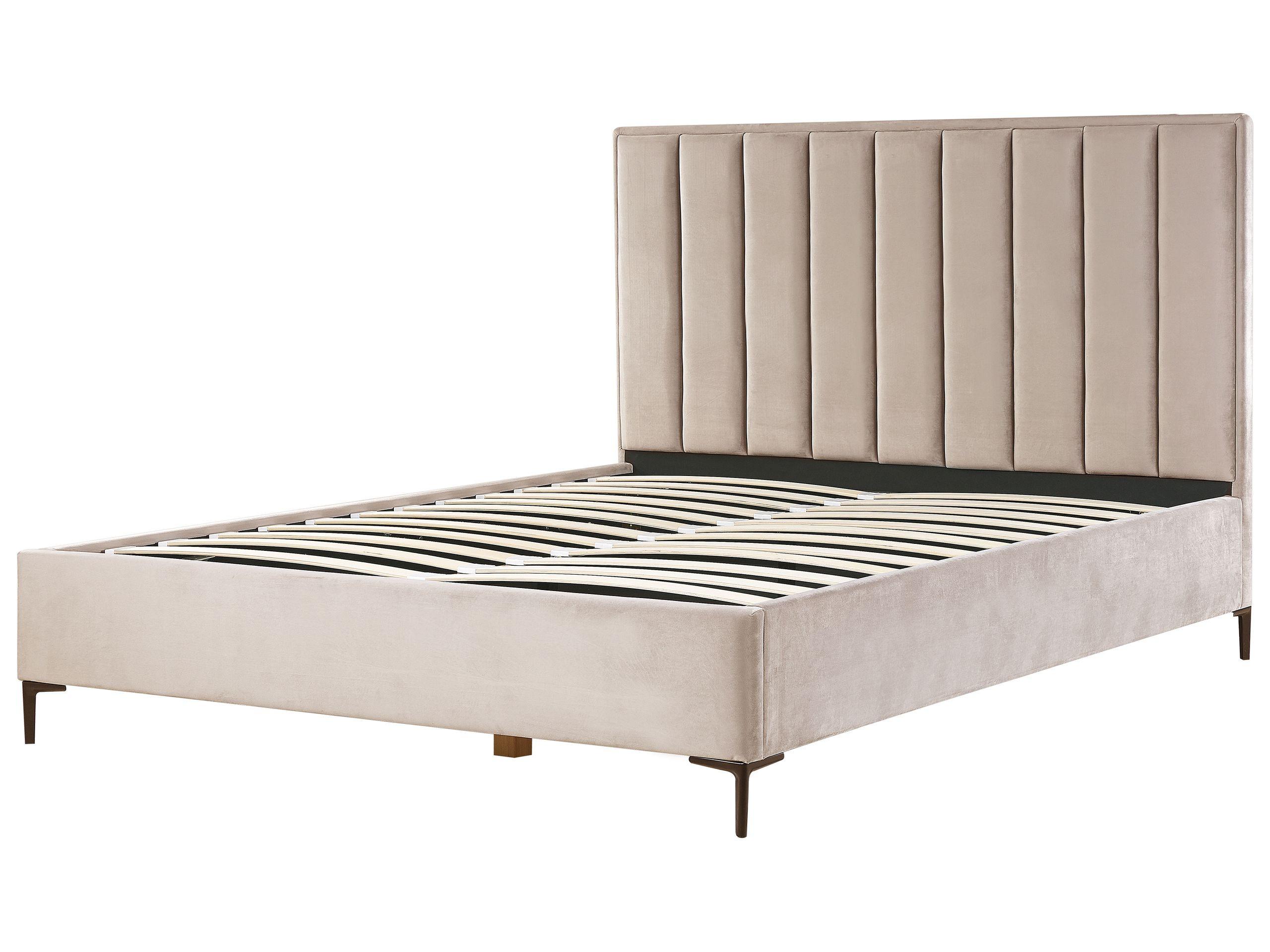 Beliani Letto contenitore en Velluto Glamour SEZANNE  