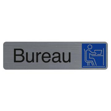 Plaque adhésive imitation aluminium Bureau 16,5X4,4 cm