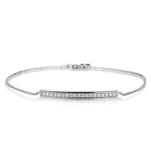 Bracelet 750/18K Weissgold Diamant 0.18ct. 17.5 cm
