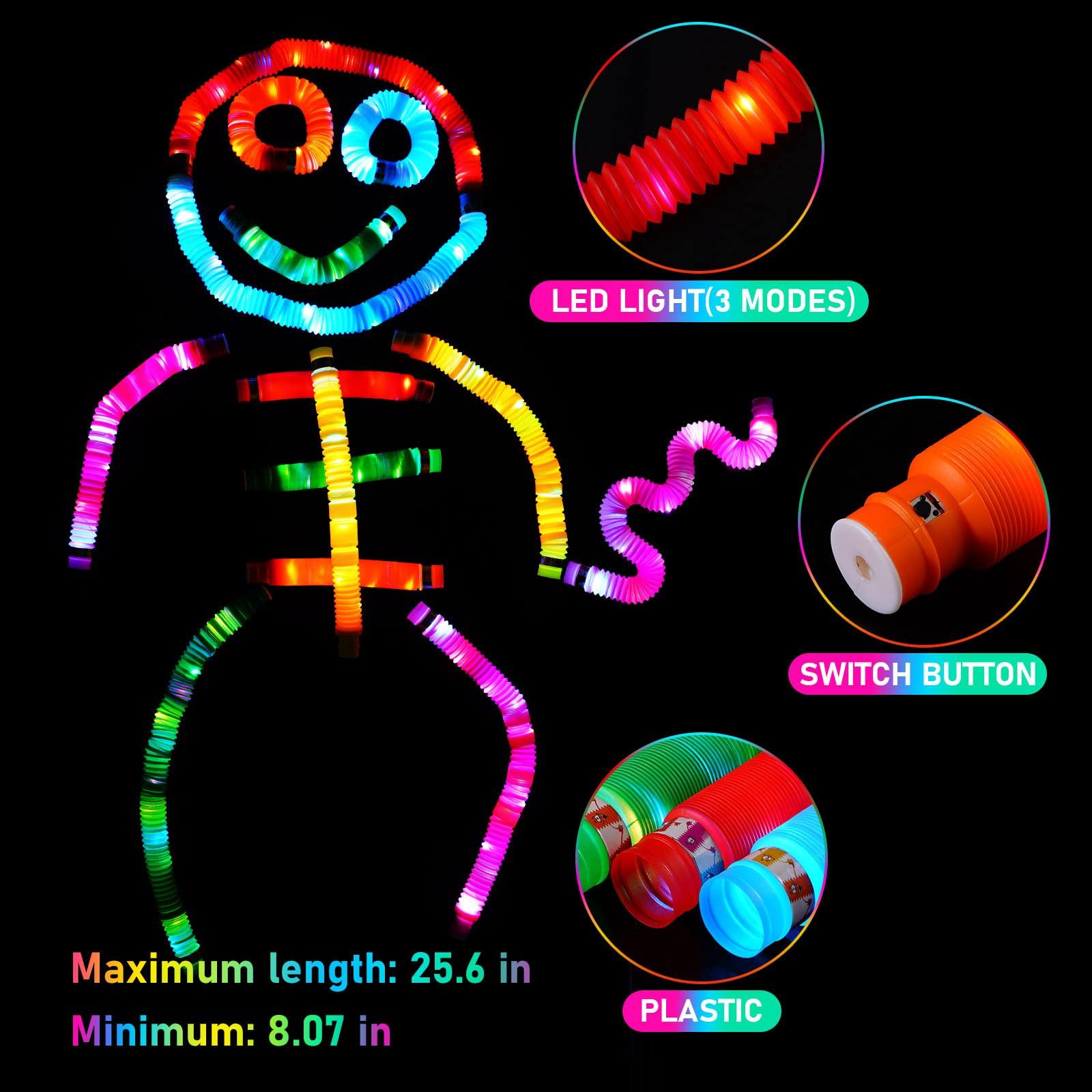 Activity-board  24 Packungen leuchtende Pop-Röhren Sensorisches Spielzeug zur Förderung der Feinmotorik von Kindern 