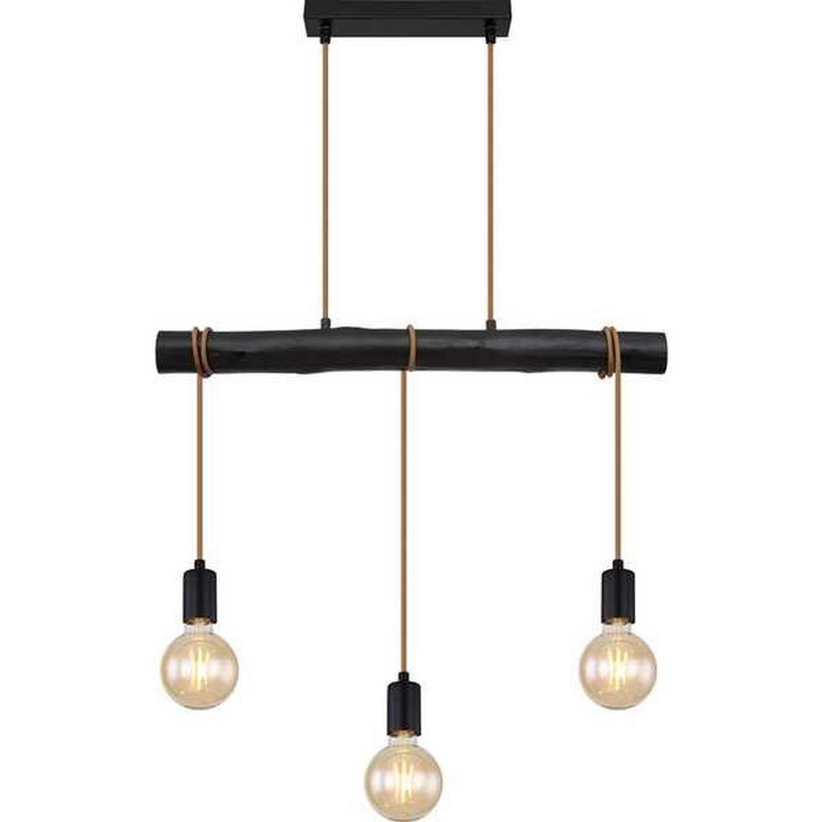 mutoni Lampe à suspension Gregor métal noir 3xE27  