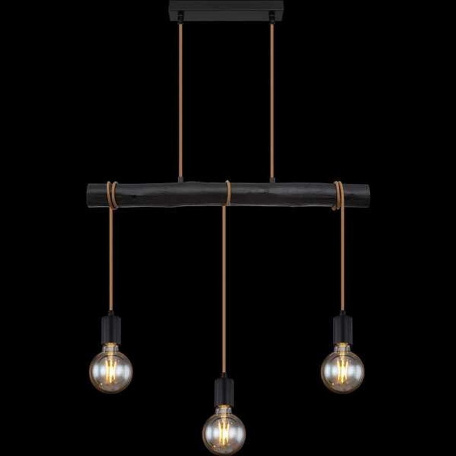 mutoni Lampe à suspension Gregor métal noir 3xE27  