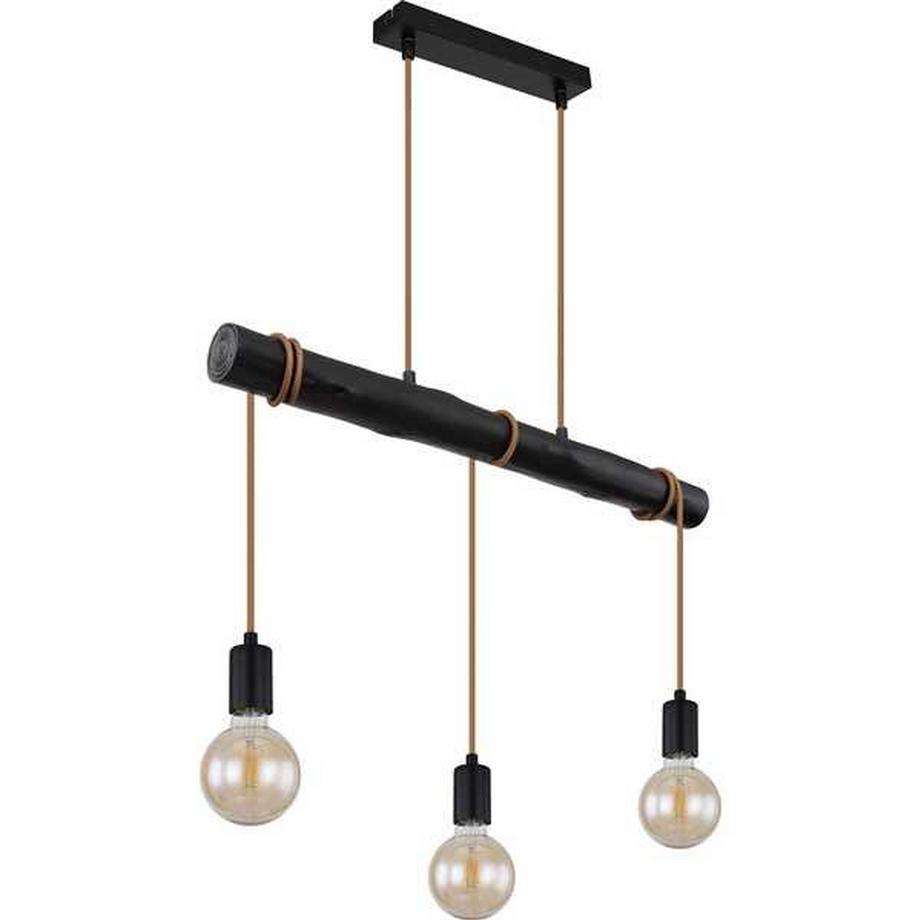 mutoni Lampe à suspension Gregor métal noir 3xE27  