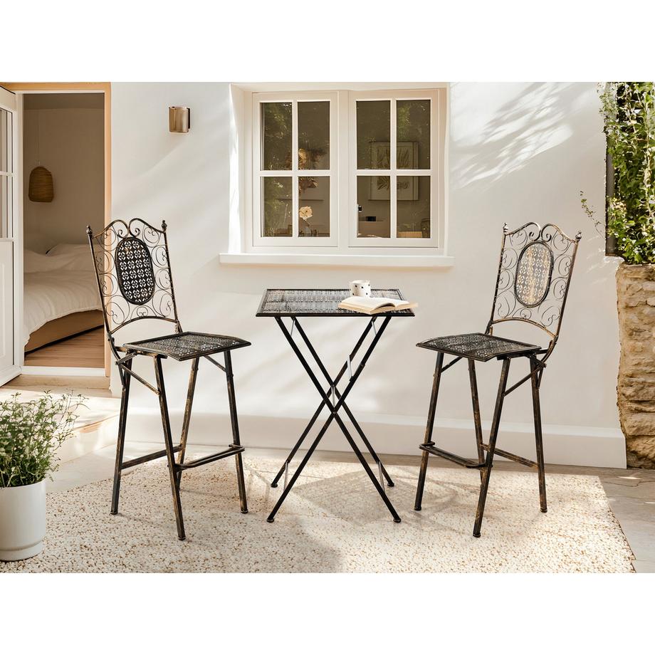 Beliani Table de bar de jardin en Métal Rétro BORMIO  