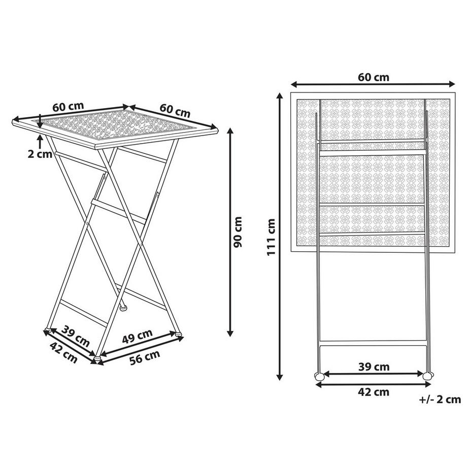 Beliani Table de bar de jardin en Métal Rétro BORMIO  