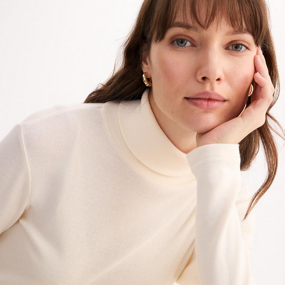 La Redoute Collections Maglietta a collo alto maniche lunghe  