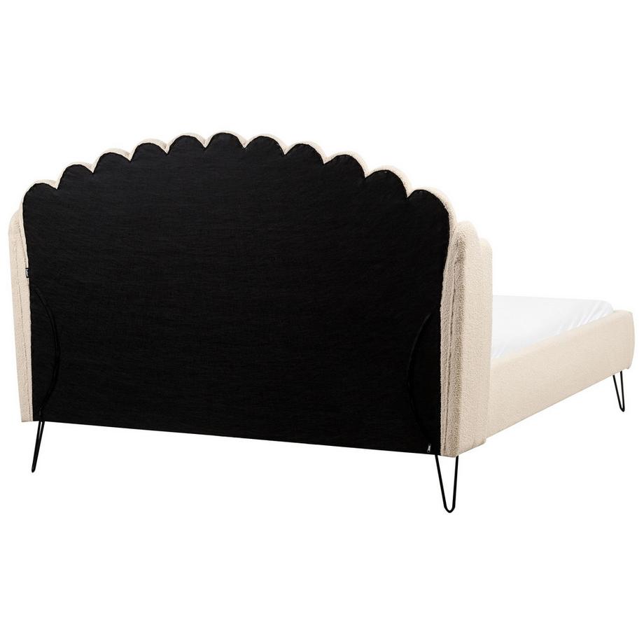 Beliani Lit avec sommier en Bouclé Rétro AMBILLOU  