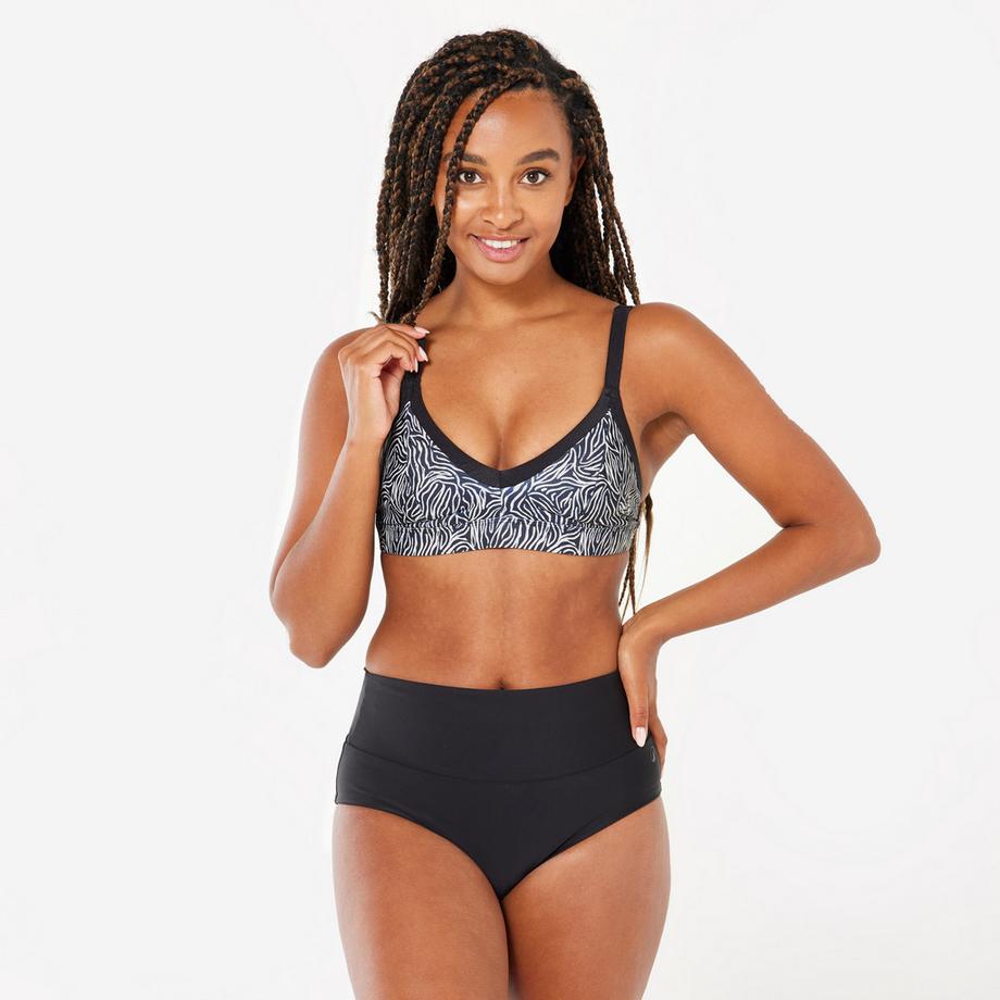 DECATHLON Sportbikiniunterteil hoher Bund  
