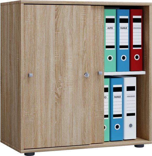 VCM Holz Büroschrank Ordner Aktenschrank Büromöbel Schrank Lona 2-fach Schiebetüren  