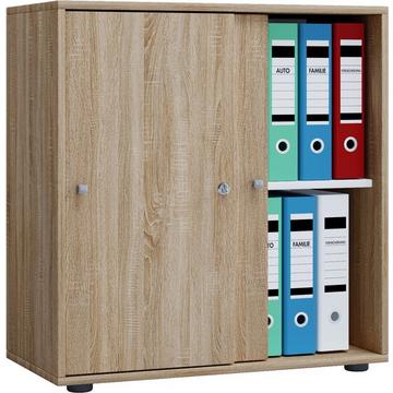 Holz Büroschrank Ordner Aktenschrank Büromöbel Schrank Lona 2-fach Schiebetüren