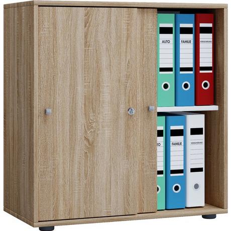 VCM Büroschrank mit 2 Fächern | moderner Aktenschrank mit Schiebetüren | Maße ca. B. 70 x  H. 73 x T. 37 cm – Lona 2-Fach  