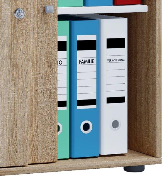 VCM Büroschrank mit 2 Fächern | moderner Aktenschrank mit Schiebetüren | Maße ca. B. 70 x  H. 73 x T. 37 cm – Lona 2-Fach  