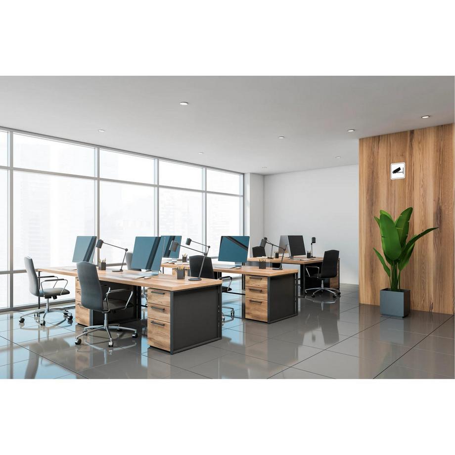 Exacompta Cartello in PVC adesivo antiscivolo videosorveglianza 20x20 cm  