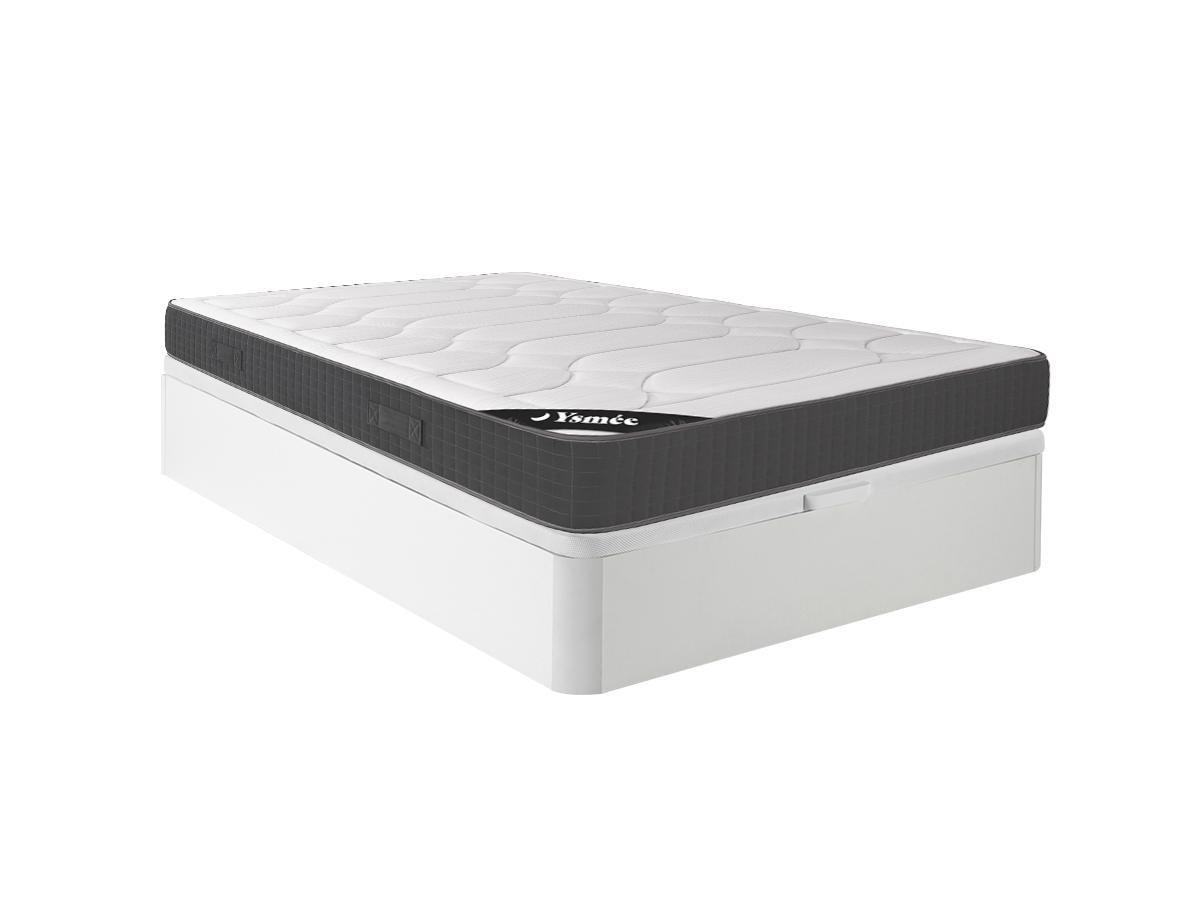 Ysmée Ensemble 160 x 200 cm sommier coffre blanc + matelas mémoire de forme ép.28cm - GIZEUX de YSMÉE  