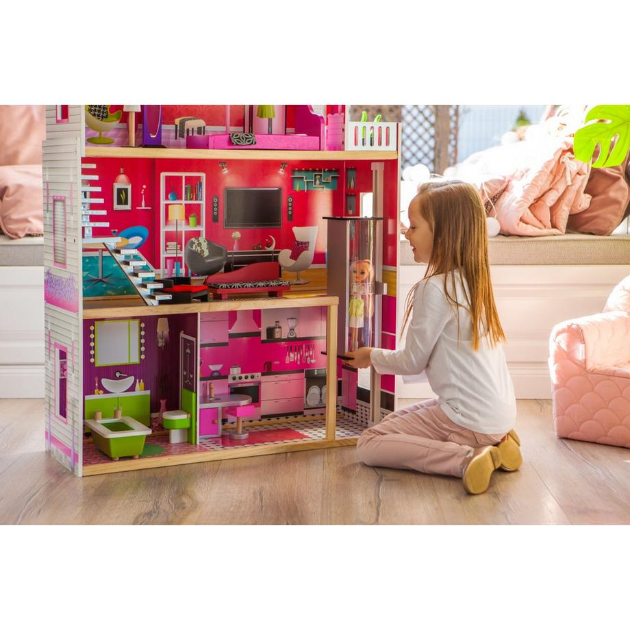 Northio  Grande casa delle bambole in legno con ascensore - Malibu Residence ECOTOYS 