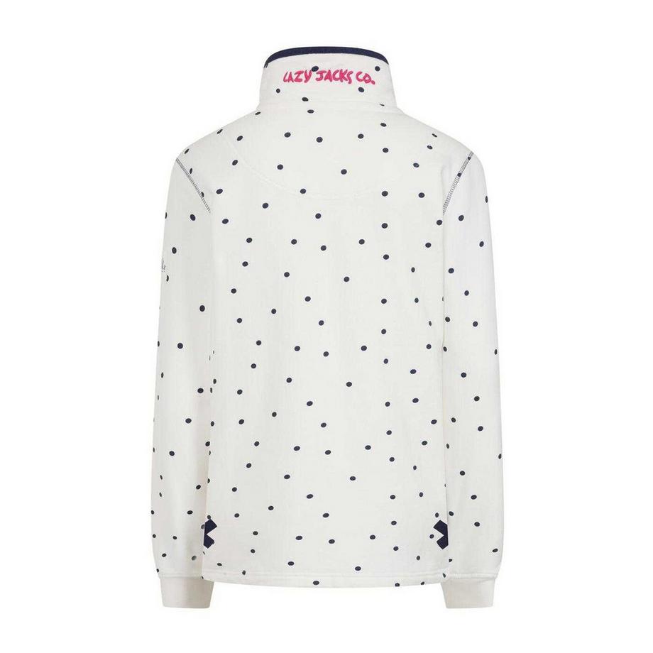 Lazy Jacks Sweatshirt Col Boutonné à Pois  