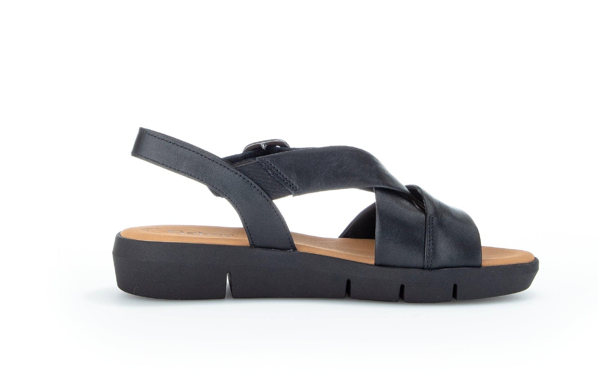 Image of - Leder Sandale Damen Schwarz 42