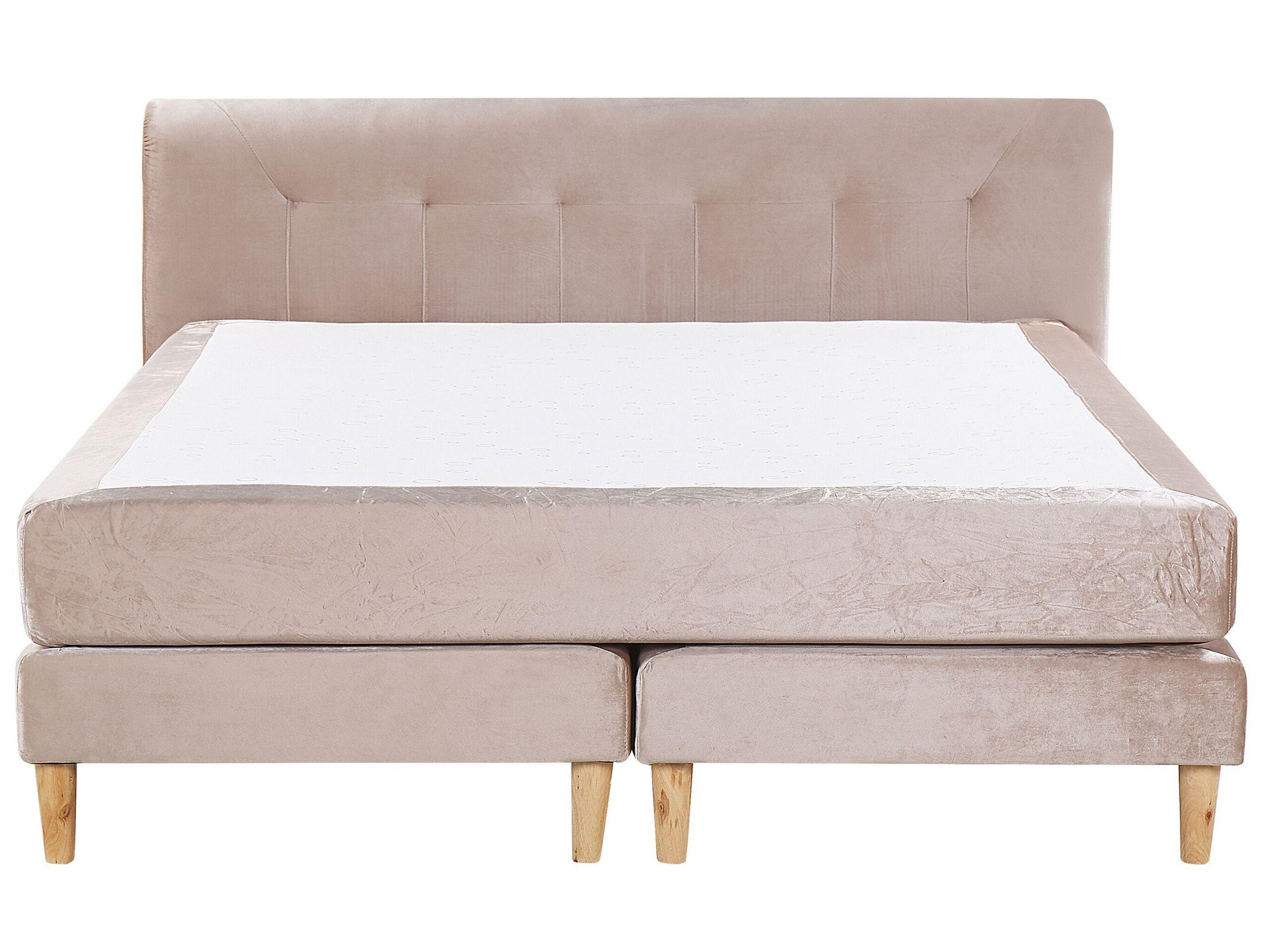 Beliani Boxspring Bett aus Samtstoff Modern MARQUISE  