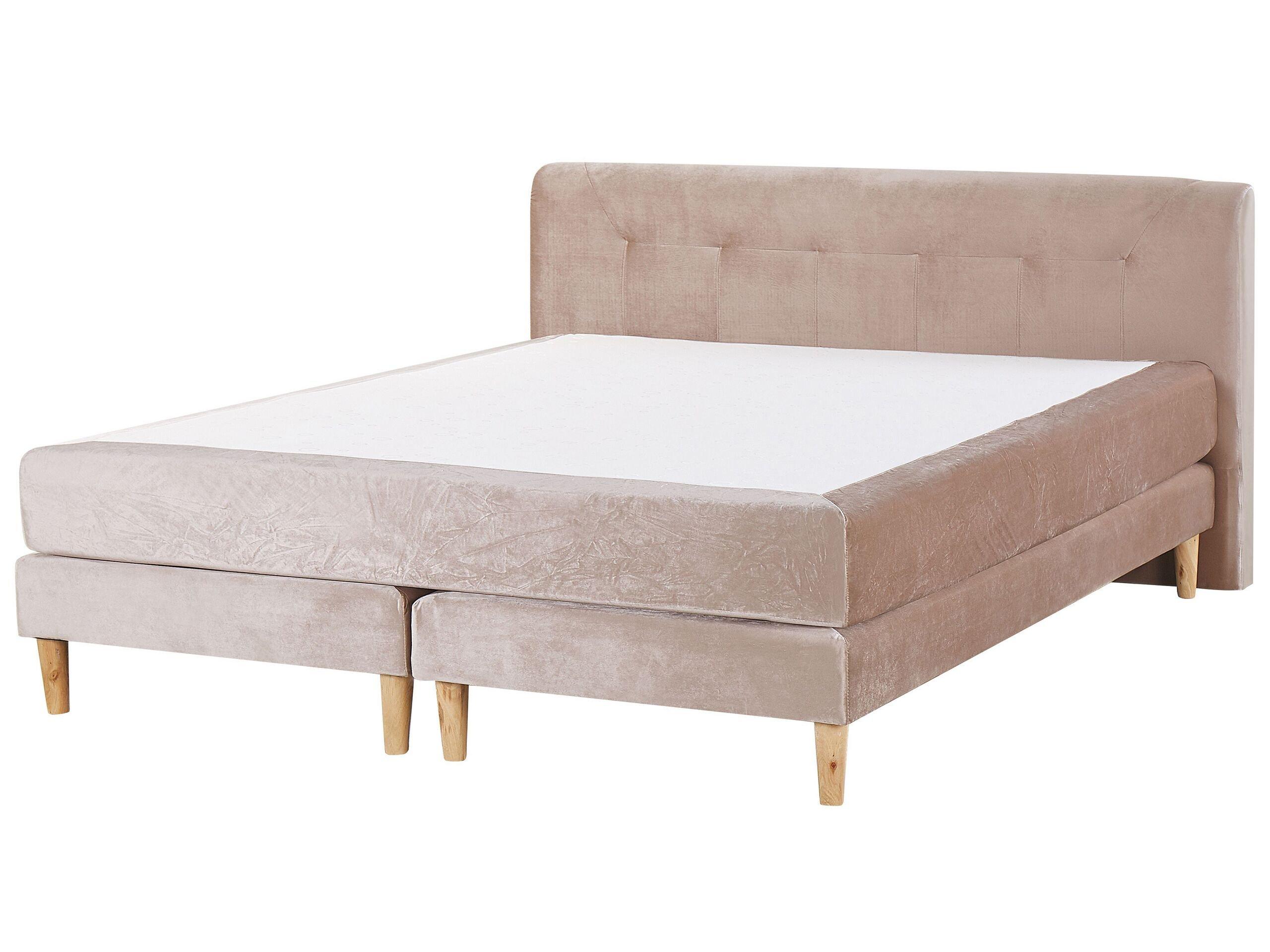 Beliani Boxspring Bett aus Samtstoff Modern MARQUISE  