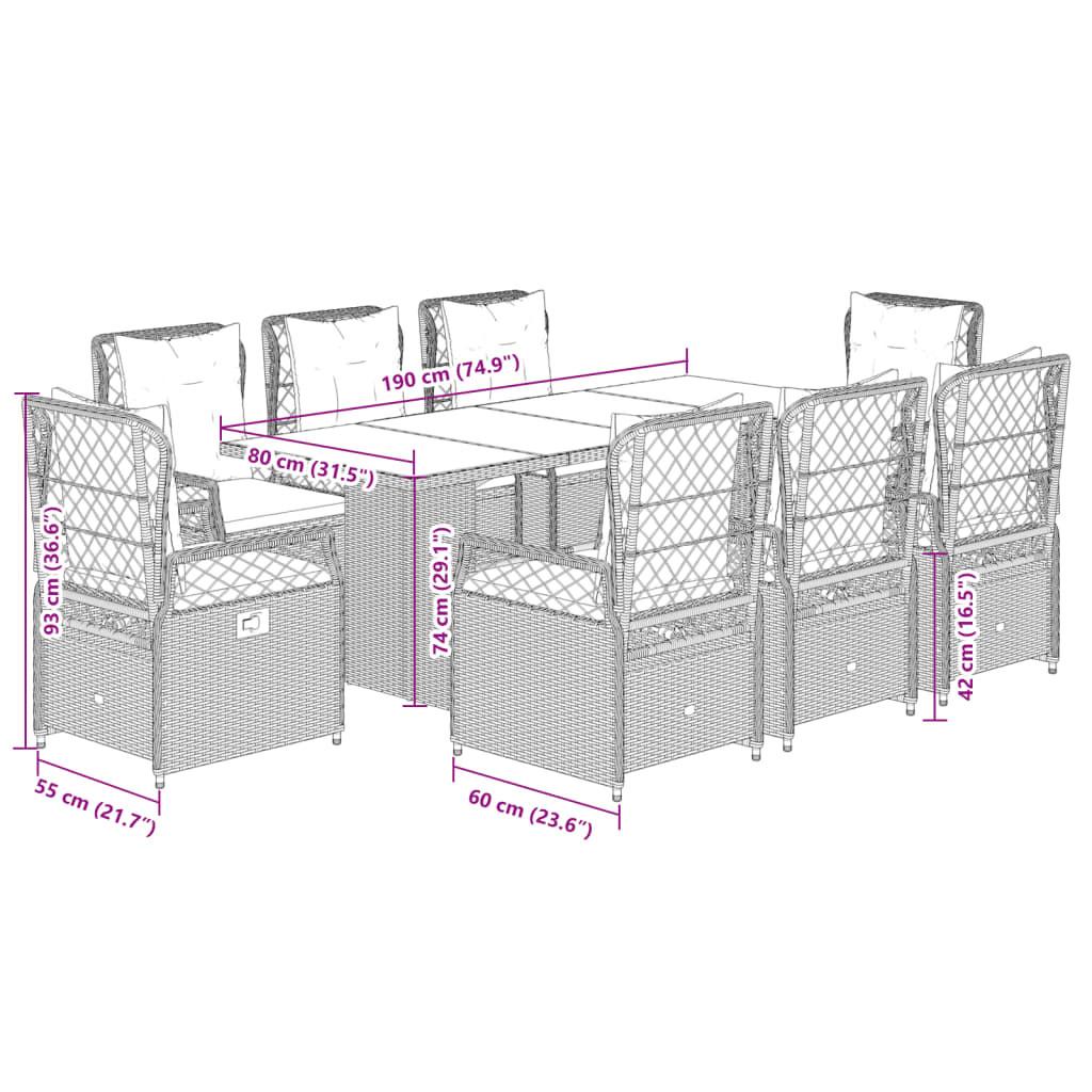 VidaXL Garten essgruppe poly-rattan  