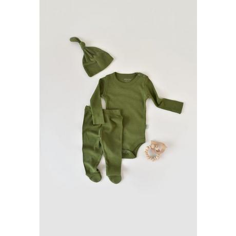 BabyCosy Organic  Set, Strickhose mit Fuß, Body langarm, Mütze 