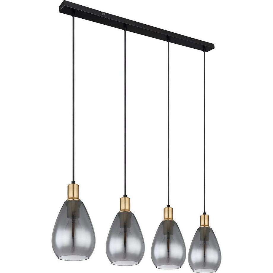 mutoni Lampe à suspension Fanni métal noir mat 4xE27  