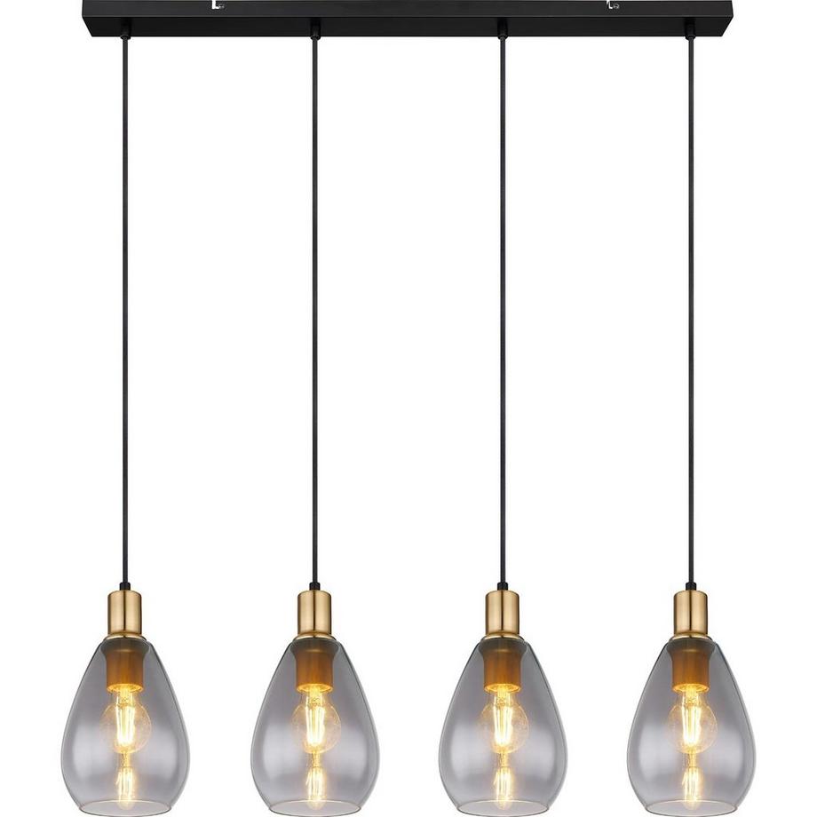 mutoni Lampe à suspension Fanni métal noir mat 4xE27  