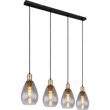 Lampe à suspension Fanni métal noir mat 4xE27