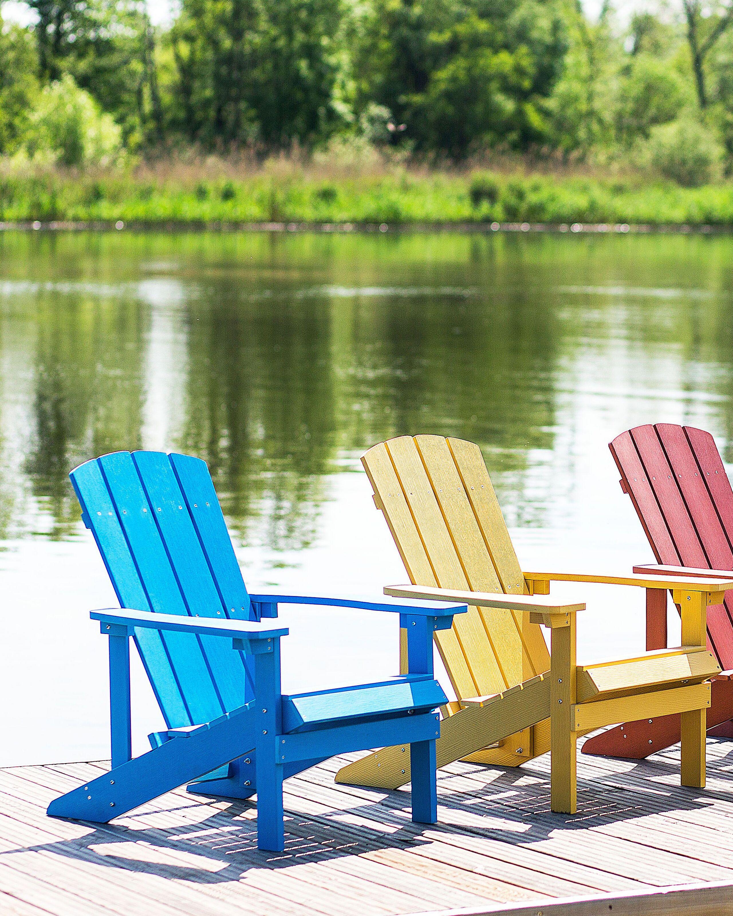 Beliani Chaise de jardin en Bois synthétique Rétro ADIRONDACK  