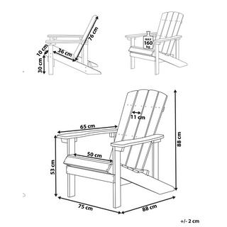 Beliani Chaise de jardin en Bois synthétique Rétro ADIRONDACK  