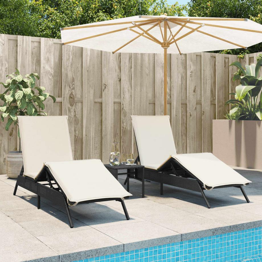 VidaXL Chaise longue rotin synthétique  
