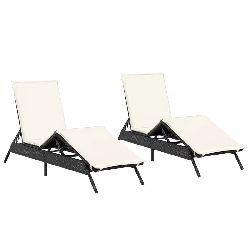 VidaXL - Sonnenliege poly-rattan, One Size, Schwarz