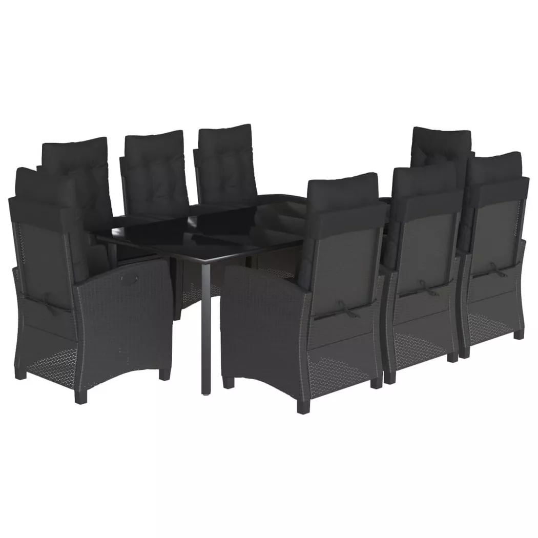 VidaXL - Garten essgruppe poly-rattan, One Size, Schwarz
