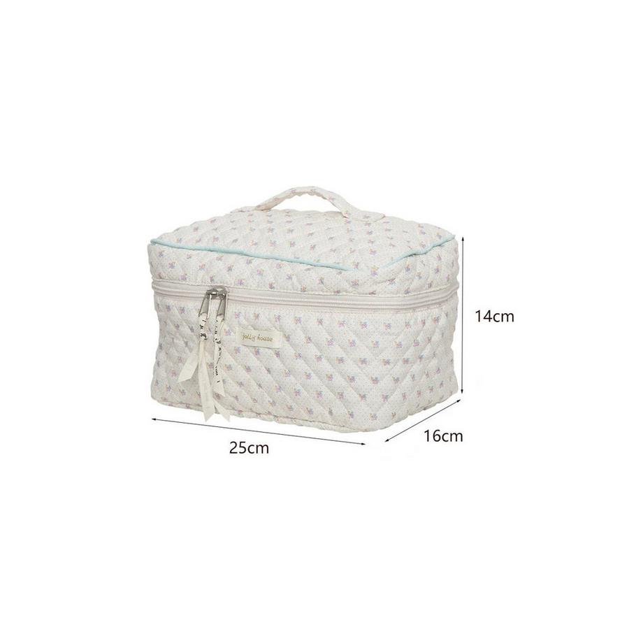 Only-bags.store  Cute Quilting Make-up Tasche Reißverschluss Kosmetik Veranstalter Tuch Handtasche Box Form Portable Toilettenpapier Fall 