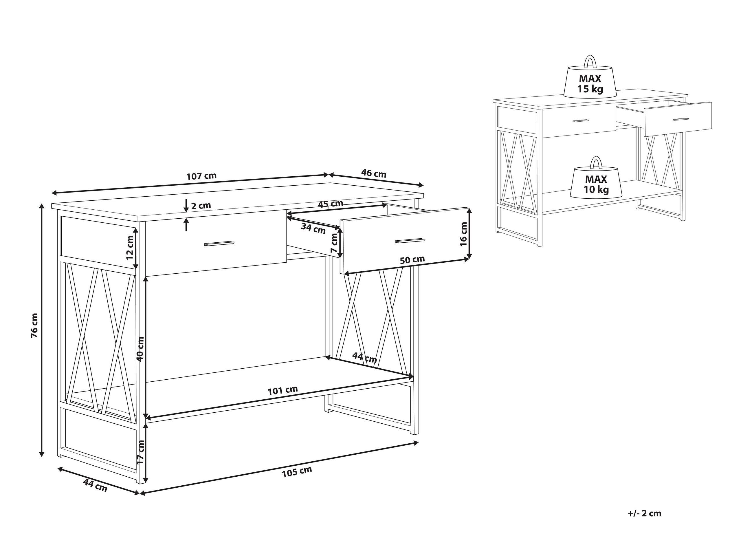 Beliani Konsolentisch aus MDF-Platte Industriell AYDEN  