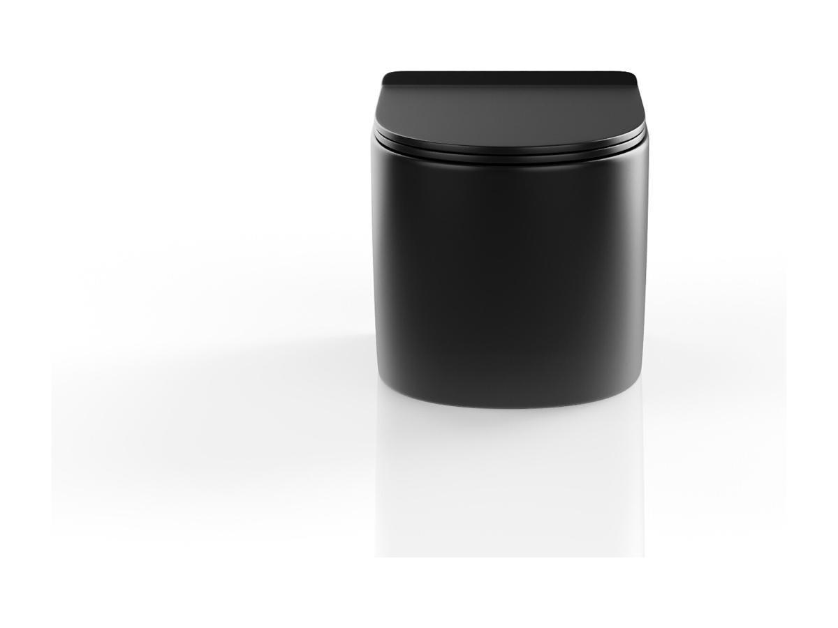 Vente-unique WC sospeso Nero opaco in Ceramica senza flangia - JAVOINE  