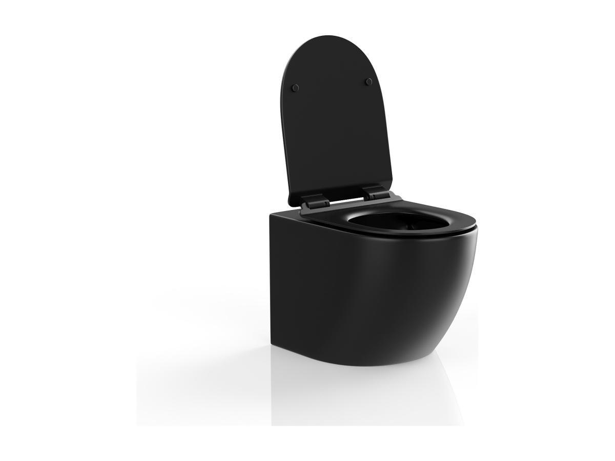 Vente-unique WC sospeso Nero opaco in Ceramica senza flangia - JAVOINE  