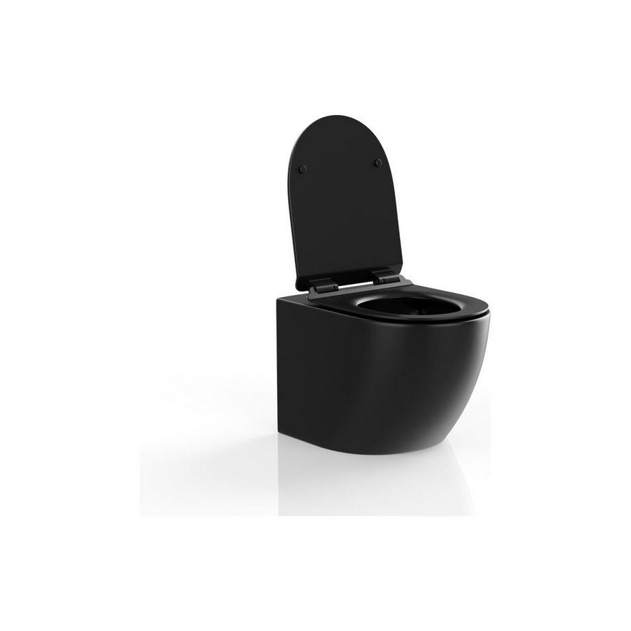 Vente-unique WC sospeso Nero opaco in Ceramica senza flangia - JAVOINE  