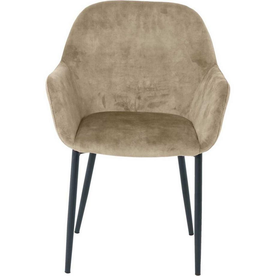 mutoni Sedia da sala da pranzo con braccioli Nibro beige (set di 2)  