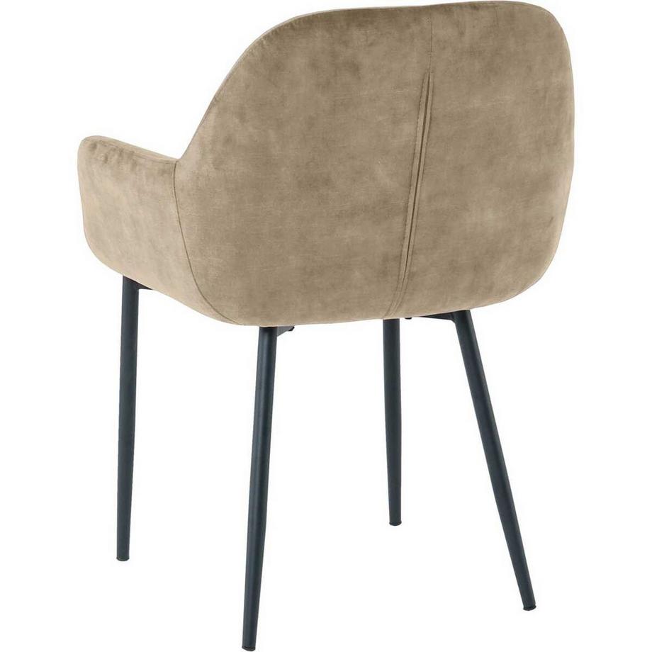 mutoni Sedia da sala da pranzo con braccioli Nibro beige (set di 2)  